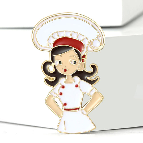 Alloy Chef Figure Brooch Pin For Collar And Suit Decoration