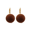 Flocked Round Pendant Drop Earrings For Women, Minimalist Geometric Light Luxury Commuter Jewelry view 5