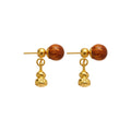 Vintage Chinese Style Acrylic Gourd Stud Earrings With Silver Needle Round Geometric Light Luxury Ear Jewelry view 5