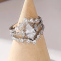 Sparkling Crown Teardrop Wax Set Three Piece Bridal Proposal Ring Set For Women view 2
