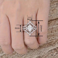 Sparkling Crown Teardrop Wax Set Three Piece Bridal Proposal Ring Set For Women view 4