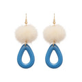 Resin Pom Pom Teardrop Pendant Drop Earrings, Fashion OL Light Luxury Ear Hook Jewelry view 5