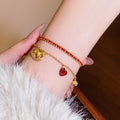 18K Gold Plated Copper Zircon Horse Pendant Bracelet New Chinese Zodiac Red String Jewelry view 4
