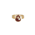 Gold Plated Enamel Gourd Faux Pearl Open Ring New Chinese Style Geometric Light Luxury Jewelry view 5