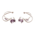 Korean Style Round Zircon Double Layer Copper Clip-on Earrings For No Piercing Cartilage view 5