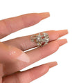 Korean Light Luxury Copper Zircon Flower Clip-on Earrings for Women No Piercing Ear Cuffs view 5