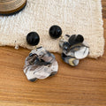 2026 New Minimalist Resin Flower Drop Earrings With Silver Posts Fashion OL Style For Women view 4