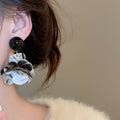 2026 New Minimalist Resin Flower Drop Earrings With Silver Posts Fashion OL Style For Women view 3