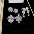Light Luxury Copper Zircon Flower Petal Clip-on Earrings Korean No Piercing Ear Cuff Jewelry view 2