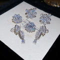 Light Luxury Copper Zircon Flower Petal Clip-on Earrings Korean No Piercing Ear Cuff Jewelry view 4