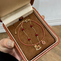 18K Gold Plated Copper Zircon Enamel Horse Bangle New Chinese Zodiac Jewelry For Women view 2
