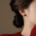 Alloy Silver Needle Enamel Horse Stud Earrings New Chinese Retro Light Luxury Animal Jewelry view 4