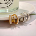 Light Luxury Triple Layer Faux Pearl Zircon Geometric Clip-on Earrings For Women view 2