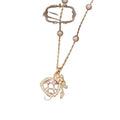 New Chinese Retro Gold Plated Heart Faux Pearl Zircon Money Bag Necklace For Women view 5