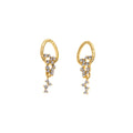 Elegant Gold Alloy Round Hoop Rhinestone Tassel Drop Earrings For Women Luxury Fashion Statement Earrings view 5