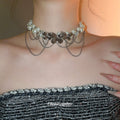 French Butterfly Double Layer Faux Pearl Sweater Necklace Vintage Elegant Light Luxury Collarbone Chain view 3
