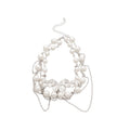 French Butterfly Double Layer Faux Pearl Sweater Necklace Vintage Elegant Light Luxury Collarbone Chain view 5