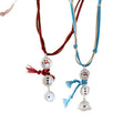 Light Luxury Velvet Cord Snowman Tassel Sweater Necklace With Round Geometric Charm view 5