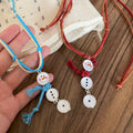 Light Luxury Velvet Cord Snowman Tassel Sweater Necklace With Round Geometric Charm view 4