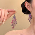 Korean Style Hollow Butterfly Tassel Iron Drop Earrings Elegant Light Luxury Ear Hook Jewelry view 2