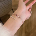 Light Luxury Floral Zircon Faux Pearl Clasp Bangle Elegant Sweet Women's Hand Jewelry view 4