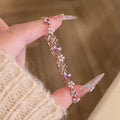 Light Luxury Floral Zircon Faux Pearl Clasp Bangle Elegant Sweet Women's Hand Jewelry view 3