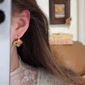 Vintage Alloy Rhinestone Double Sided Diamond Geometric Ear Cuff Earrings For Women view 3