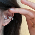 Korean Style Copper Zircon Star Clip-on Earrings Minimalist No Piercing Ear Cuff Jewelry view 3