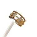 Copper Zircon Double Layer Star Hollow Open Ring Minimalist Elegant Geometric Index Finger Jewelry view 5