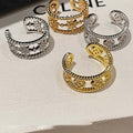 Copper Zircon Double Layer Star Hollow Open Ring Minimalist Elegant Geometric Index Finger Jewelry view 2
