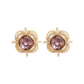 Copper Zircon Flower Stud Earrings Elegant Light Luxury Daily Fashion Jewelry view 5