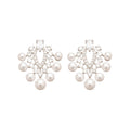 French Vintage Teardrop Faux Pearl Zircon Stud Earrings Chic Palace Style Daily Wear Jewelry view 5