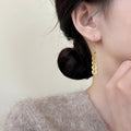 New Chinese Style Copper Round Coin Tassel Drop Earrings Retro Geometric Light Luxury Ear Hooks view 4
