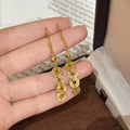 New Chinese Style Copper Round Coin Tassel Drop Earrings Retro Geometric Light Luxury Ear Hooks view 2