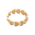 Zircon Wheat Pearl Open Ring For Women view 5
