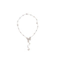 Korean Style Zircon Butterfly Faux Pearl Necklace Elegant Light Luxury Collarbone Choker view 5