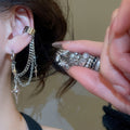 Light Luxury Copper Zircon Flower Geometric Clip-on Earrings For Women, Round Ear Cuff Style view 1
