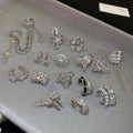 Light Luxury Copper Zircon Flower Geometric Clip-on Earrings For Women, Round Ear Cuff Style view 4