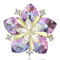 Alloy Crystal Glass Sunflower Brooch Pin For Premium Apparel Accessories view 2