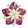 Alloy Crystal Glass Sunflower Brooch Pin For Premium Apparel Accessories view 1