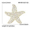 Alloy Pearl Starfish Brooch Pin For Women Coat Decoration view 4