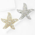 Alloy Pearl Starfish Brooch Pin For Women Coat Decoration view 3