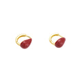 Elegant Vintage Red Enamel Water Drop Alloy Stud Earrings For Women Light Luxury Fashion Statement Earrings view 5