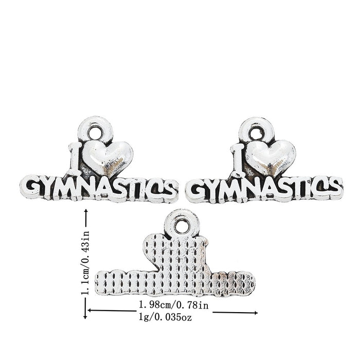 Antique Silver Zinc Alloy Double Word Tag Charm Pendant for DIY Necklace Bracelet Jewelry Making