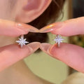 Minimalist Copper Zircon Star Clip-on Earrings No Piercing Light Luxury Ear Cuff Jewelry view 1