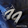 Chic Triangle Hollow Stud Earrings With Sparkling Micro Pave Elegant Fashion Jewelry For Women view 4