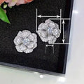 Chic Sparkling Princess Camellia Flower Stud Earrings Full Paved Rose Rhinestone Jewelry view 4
