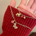 New Chinese Vintage Copper Red Rope Bracelet With Zircon Horse Pendant For Women view 2
