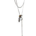 Faux Pearl Tiger Eye Stone Round Pendant Necklace Casual Minimalist Geometric Clavicle Chain view 5