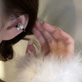 Copper Zircon Snake Clip-on Earrings, No Piercing Minimalist Light Luxury Animal Design view 2